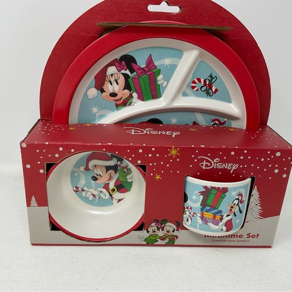 Disney Christmas Mickey Mouse Dinnerware Set Plate, Bowl, Cup Melamine - Picture 2 of 6